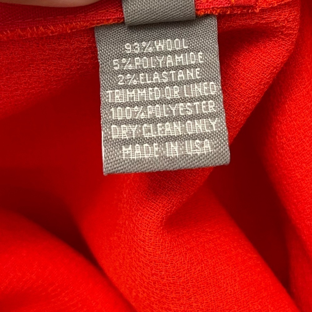 NWT LELA ROSE Button placket pants wool pants In Scarlet red size 8 holidays - Picture 9 of 12